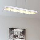 GobekUsa Modern Metal Rectangular Island Lamp with 3/4/5 Lights in Black/White - Office Hanging Light in Warm/White