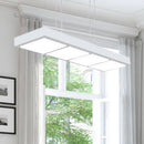 GobekUsa Modern Metal Rectangular Island Lamp with 3/4/5 Lights in Black/White - Office Hanging Light in Warm/White
