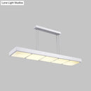 GobekUsa Modern Metal Rectangular Island Lamp with 3/4/5 Lights in Black/White - Office Hanging Light in Warm/White