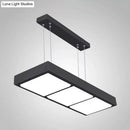 GobekUsa Modern Metal Rectangular Island Lamp with 3/4/5 Lights in Black/White - Office Hanging Light in Warm/White