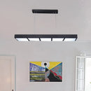 GobekUsa Modern Metal Rectangular Island Lamp with 3/4/5 Lights in Black/White - Office Hanging Light in Warm/White