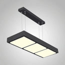 GobekUsa Modern Metal Rectangular Island Lamp with 3/4/5 Lights in Black/White - Office Hanging Light in Warm/White