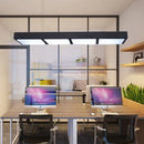 GobekUsa Modern Metal Rectangular Island Lamp with 3/4/5 Lights in Black/White - Office Hanging Light in Warm/White