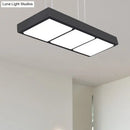 GobekUsa Modern Metal Rectangular Island Lamp with 3/4/5 Lights in Black/White - Office Hanging Light in Warm/White
