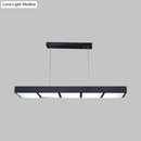 GobekUsa Modern Metal Rectangular Island Lamp with 3/4/5 Lights in Black/White - Office Hanging Light in Warm/White