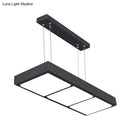 GobekUsa Modern Metal Rectangular Island Lamp with 3/4/5 Lights in Black/White - Office Hanging Light in Warm/White