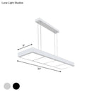 GobekUsa Modern Metal Rectangular Island Lamp with 3/4/5 Lights in Black/White - Office Hanging Light in Warm/White