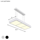 GobekUsa Modern Metal Rectangular Island Lamp with 3/4/5 Lights in Black/White - Office Hanging Light in Warm/White