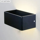 GobekUsa Rectangular Metal Wall Mounted Lamp - Modernist 8"/12" Wide LED Up & Down Lighting in Gold/Black/White, White/Warm Light