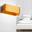 GobekUsa Rectangular Metal Wall Mounted Lamp - Modernist 8"/12" Wide LED Up & Down Lighting in Gold/Black/White, White/Warm Light