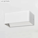 GobekUsa Rectangular Metal Wall Mounted Lamp - Modernist 8"/12" Wide LED Up & Down Lighting in Gold/Black/White, White/Warm Light