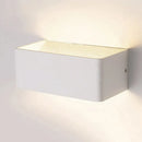 GobekUsa Rectangular Metal Wall Mounted Lamp - Modernist 8"/12" Wide LED Up & Down Lighting in Gold/Black/White, White/Warm Light
