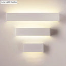GobekUsa Rectangular Metal Wall Mounted Lamp - Modernist 8"/12" Wide LED Up & Down Lighting in Gold/Black/White, White/Warm Light