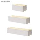 GobekUsa Rectangular Metal Wall Mounted Lamp - Modernist 8"/12" Wide LED Up & Down Lighting in Gold/Black/White, White/Warm Light