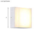 GobekUsa Sleek Metal and Acrylic Wall Sconce: Simplistic Round/Square Shade with Warm/White LED Lighting for Hallways (White)