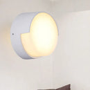 GobekUsa Sleek Metal and Acrylic Wall Sconce: Simplistic Round/Square Shade with Warm/White LED Lighting for Hallways (White)