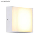 GobekUsa Sleek Metal and Acrylic Wall Sconce: Simplistic Round/Square Shade with Warm/White LED Lighting for Hallways (White)