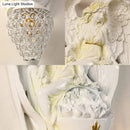 GobekUsa Modern White Resin Bedroom Angel Wall Light with Crystal Shade