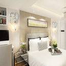 GobekUsa Modern White Resin Bedroom Angel Wall Light with Crystal Shade