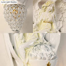 GobekUsa Modern White Resin Bedroom Angel Wall Light with Crystal Shade