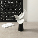 GobekUsa Abstract Hollowed-out Resin Sculpture, Black and White Modern Home Decor Statue.