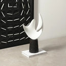GobekUsa Abstract Hollowed-out Resin Sculpture, Black and White Modern Home Decor Statue.