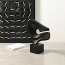 GobekUsa Abstract Hollowed-out Resin Sculpture, Black and White Modern Home Decor Statue.