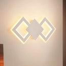 GobekUsa Nordic LED Metal Wall Sconce Light - Black/White Rhombus Design for Bedroom, White/Warm Light