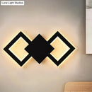 GobekUsa Nordic LED Metal Wall Sconce Light - Black/White Rhombus Design for Bedroom, White/Warm Light