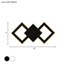 GobekUsa Nordic LED Metal Wall Sconce Light - Black/White Rhombus Design for Bedroom, White/Warm Light