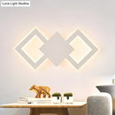 GobekUsa Nordic LED Metal Wall Sconce Light - Black/White Rhombus Design for Bedroom, White/Warm Light