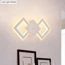 GobekUsa Nordic LED Metal Wall Sconce Light - Black/White Rhombus Design for Bedroom, White/Warm Light