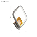 GobekUsa White Rhombus Wall Sconce Modern LED Acrylic Light with Wood Detail in White/Warm Light
