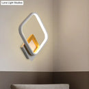 GobekUsa White Rhombus Wall Sconce Modern LED Acrylic Light with Wood Detail in White/Warm Light