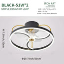 GobekUsa LED Ceiling Fan with Remote Control, Modern Silent Lighting Fixture for Bedroom and Dining Room