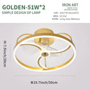 GobekUsa LED Ceiling Fan with Remote Control, Modern Silent Lighting Fixture for Bedroom and Dining Room
