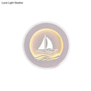 GobekUsa Modern Sailboat/Tree Pattern LED Sconce for Studying, Simplicity White Wall Light