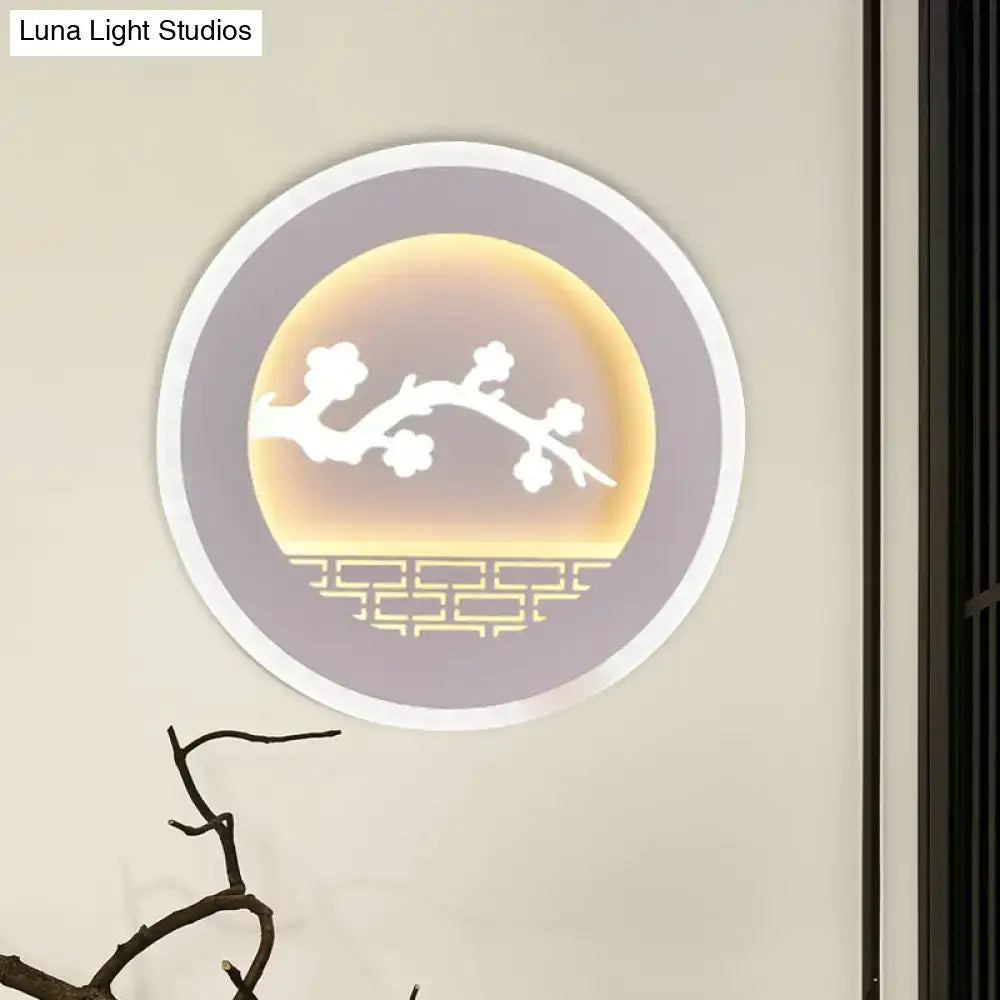 GobekUsa Modern Sailboat/Tree Pattern LED Sconce for Studying, Simplicity White Wall Light, photo 2 of 9