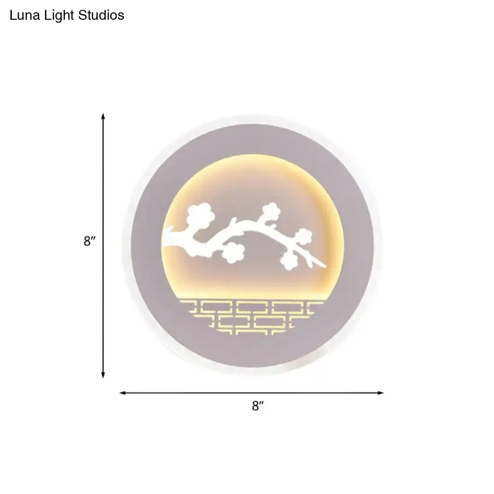 GobekUsa Modern Sailboat/Tree Pattern LED Sconce for Studying, Simplicity White Wall Light, photo 4 of 9