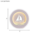 GobekUsa Modern Sailboat/Tree Pattern LED Sconce for Studying, Simplicity White Wall Light