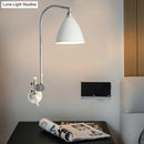 GobekUsa Modern White Sconce with Cone Metal Shade for Bedroom Walls