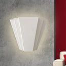 GobekUsa Contemporary LED Iron Wall Sconce, White Sector Flush Mount Light - White/Warm Lighting