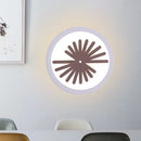 GobekUsa Modern White LED Wall Sconce with Sector/Leaf Pattern & Warm/White Light