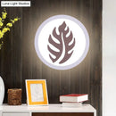 GobekUsa Modern White LED Wall Sconce with Sector/Leaf Pattern & Warm/White Light