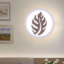 GobekUsa Modern White LED Wall Sconce with Sector/Leaf Pattern & Warm/White Light