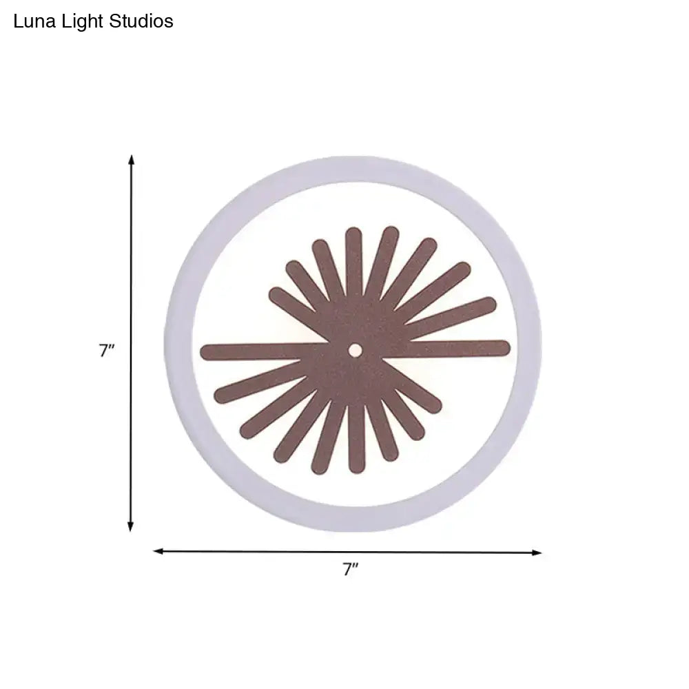GobekUsa Modern White LED Wall Sconce with Sector/Leaf Pattern & Warm/White Light