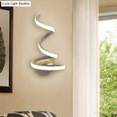 GobekUsa Spiral Acrylic LED Wall Sconce - Modern Single Light in Warm/White/Natural Light