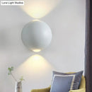 GobekUsa Modern 2-LED Up/Down Wall Light Fixture - Aluminum White Sconce Light for Outdoor Use in Warm/White