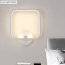 GobekUsa LED Bedside Wall Light White Sconce with Square Acrylic Shade - Choose Your Light Tone