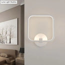 GobekUsa LED Bedside Wall Light White Sconce with Square Acrylic Shade - Choose Your Light Tone